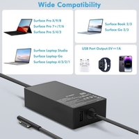 Nouvel adaptateur secteur pour ordinateur portable 65W 15V 4A pour Microsoft Surface ProPro 9 8 7 6 5 4 3 X Chargeur secteur pour ordinateur portable
