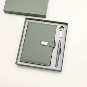 Set de Regalo de Lujo para Negocios al por Mayor: Cuaderno A5 de Cuero Personalizable y Bolígrafo con Taza Térmica y USB - Product Image 5