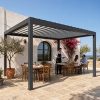 Pergola extérieure en aluminium à lames orientables, auvent imperméable motorisé avec télécommande, taille personnalisée, directement de l'usine