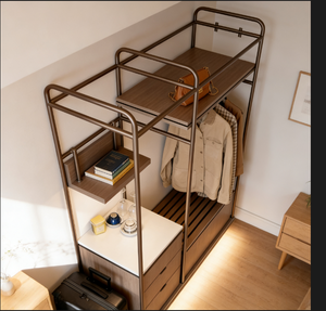 Armario de Hotel Antiguo de Diseño Moderno, Perchero con Marco de Bronce, Armario Vintage, Perchero Autoportante, Nuevo Diseño 2026 - Product Image 3