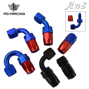 Conectores de Línea de Combustible AN8 Metálicos Azules, Rojos y Negros para Autos Modificados - Product Image 2