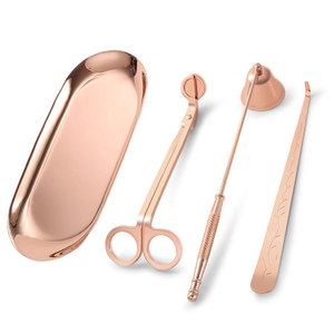 Extincteur Dipper Plateau Ensemble Bougie Soins <span class=keywords><strong>Cuivre</strong></span> Acier Mèche Bougeoirs Accessoires Outils Kit - Product Image 3