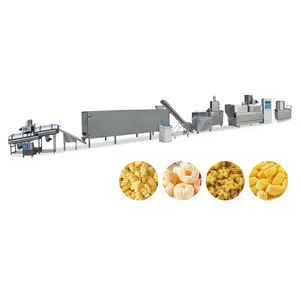 Línea de producción de pastelería Puffs completamente automática Extrusora de doble tornillo Máquina para hacer bocadillos inflados
