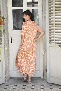 Vêtement pour femmes, tunique maxi traditionnelle à imprimé ethnique brodé, style décontracté, vente en gros - Product Image 6