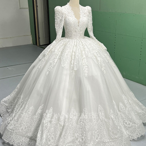 Vestido de Novia Elegante con Flores, Vestidos de Novia con Lentejuelas y Cuentas, Vestido de Fiesta de Noche con Encaje, Nigeria Lscm01 Jancember - Product Image 6