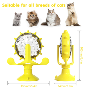 Intelligence Interactive Slow Feeder Puzzle for Cats and Dogs Windmill Turntable Cat Dog Food Leaker Toy Funny Windmill Cat Toy - Product Image 2