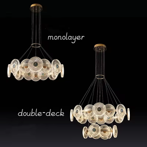 Lampe en verre de luxe de lustre de décoration d'intérieur de style contemporain de maison villa hôtel pour diner - Product Image 3