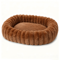 Lit pour chien orthopédique de luxe moderne personnalisé, en mousse à mémoire de forme, forme donut, durable, amovible, lavable, imperméable
