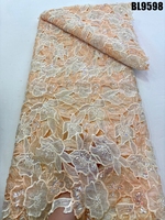Prix de gros Tissu de dentelle de luxe perlé brodé en tulle avec sequins pour robes de mariée des Philippines