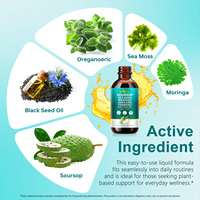 Compléments alimentaires Itawel Vegetarian 10 en 1 à base d'extrait de corossol amer, marque privée OEM, gouttes liquides naturelles à base de plantes de corossol et de moringa