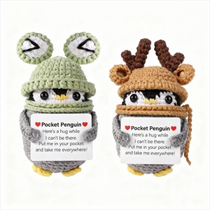 Nouvelle poupée pingouin en crochet fait main, pingouin positif en fil à tricoter, cadeau de Noël, décoration - Product Image 2