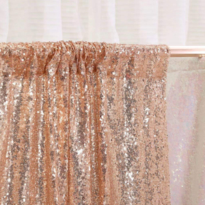 Ingrosso Nuovo Arrivo Professionale di Natale Decorazione del Soggiorno Glitter Tessuto Sfondo 2x8ft Oro Rosa Tenda di paillettes - Product Image 5