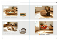 Maison pour chat tissée à la main USMILEPET, lit-caverne pour chat en rotin tressé de forme personnalisée, nid respirant pour chat d'intérieur, maison tissée pour animaux de compagnie