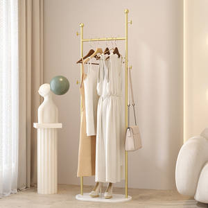 Porte-vêtements sur pied pour chambres, étagère de rangement domestique, rangement simple pour vêtements <span class=keywords><strong>et</strong></span> chapeaux, design marbre, populaire en ligne - Product Image 1