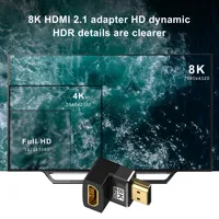 HDMI 90- und 270-Grad-Adapter HDMI 2.1 8K 60Hz 2.0 4K 120Hz 2K Rechtwinkliger HDMI L-Adapter für HDTV PS4 PS5