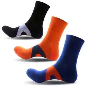 Chaussettes pour homme, chaussures de basketball, logo personnalisé, de haute qualité, orange, pour le sport