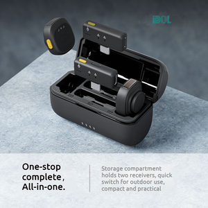OEN/ODMSX27 dual <b>receiver</b> AI noise reduction mini collar <b>wireless</b> microphone compatible with cameras and mobile phones - Product Image 4