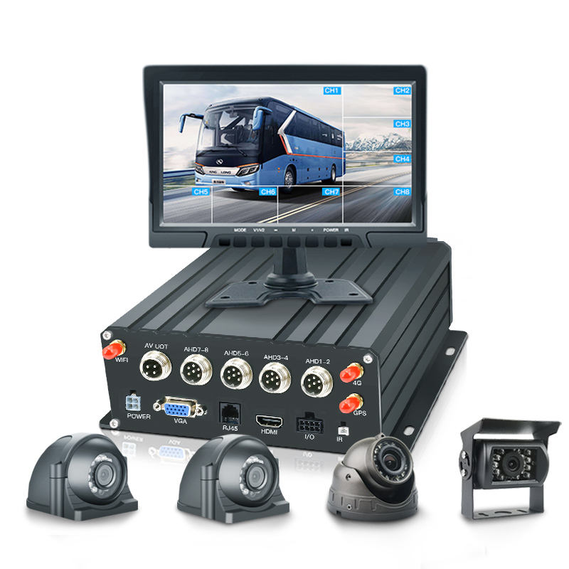 4CH HDD DVR 4G GPS + moniteur VGA 10,1 pouces + caméra 4 * AHD 1080p