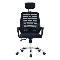 Échantillon Gratuit - Chaise de Bureau Pivotante Minimaliste à Dossier Haut en Maille Intégrale avec Roulettes et Appui-tête pour Bureau à Domicile