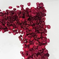 NINI 5D Quadratischer Seiden-Kunstblumenbogen Hochzeits-Hintergrund Rose Anpassbare Farbe Hochzeitsdekoration Influencer Check-in Foto