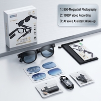 Gafas Inteligentes con IA, Cámara HD de 8MP, Grabación de Video 1080P, Asistente de Voz, Audio Inalámbrico, Transferencia WiFi, Lentes Fotocromáticas