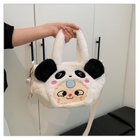 Nouveau Sac à Dos en Peluche Adorable Motif Dessin Animé Crayon, Sac à Bento pour Enfants en Forme d'Éléphant, Sac à Main en Fourrure de Lapin Cousue, Unisexe, Rembourré en Coton PP