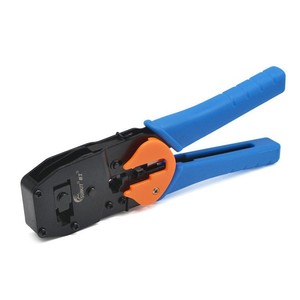 Herramienta de crimpado de cables GUNKIT 868E, 23 AWG, entrada frontal de acero, con mango de plástico de agarre suave, para crimpado de cables de red - Product Image 3