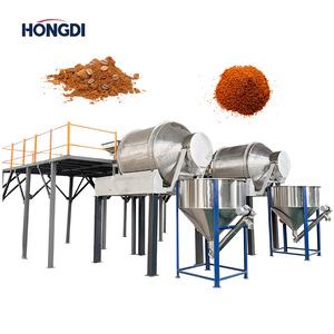 Industrial Double 1600 <b>Rotary</b> Drum Mixer Line with Working Platform and Storage Hopper, Large Capacity Grain and Plastic Blender - Product Image 1