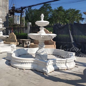 Vente en gros bon marché personnalisé maison jardin <span class=keywords><strong>d</strong></span>écoration extérieure <span class=keywords><strong>grande</strong></span> sculpté à la main marbre blanc jardin fontaines <span class=keywords><strong>d</strong></span>'eau sculpture sur pierre statue - Product Image 3