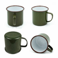 Tasse en émail souvenir de style vintage pour boire du café ours thé camping feu de camp randonnée
