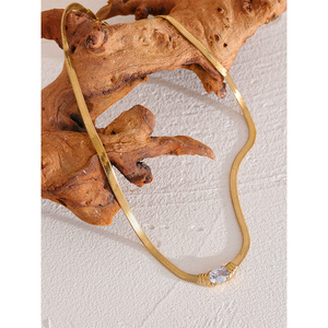 JINYOU 1839 lujo verde grande CZ Zircon cúbico piedra Acero inoxidable serpiente cadena collar <span class=keywords><strong>2025</strong></span> tendencia oro Collar joyería de moda - Product Image 6