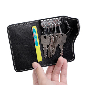 กระเป๋าใส่กุญแจหนังแท้สำหรับผู้ชายดูเจียงพร้อมที่ใส่กุญแจแบบพกพาสีทึบสำหรับใช้ในชีวิตประจำวัน - Product Image 3