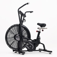 Bicicleta de Ejercicio Cardiovascular con Resistencia al Viento, Pantalla LED Autoalimentada, Bicicleta de Remo Comercial, Bicicleta de Fitness Vertical de Aluminio
