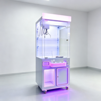 Mesin Cakar Mainan Hadiah LED Neon Menarik, Dioperasikan dengan Koin, Mesin Penjual Otomatis, Permainan Arcade untuk Restoran dan Bar