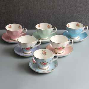 <span class=keywords><strong>Set</strong></span> di tazze da tè e piattini floreali in stile inglese di lusso, <span class=keywords><strong>set</strong></span> di tazze da caffè in porcellana - Product Image 1