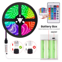 Kit de Luces LED 5050 de 5V, Caja de Batería Infrarroja de 24 Teclas, IP65 Impermeable, Se Puede Usar Como Luz de Fondo para TV, Luz Ambiental RGB de Colores, OEM