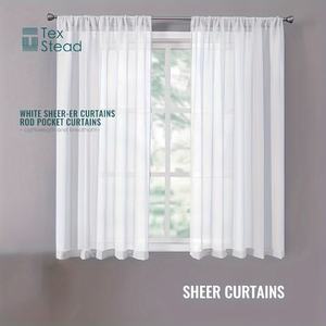 2 Pcs/Set Rideaux de cuisine semi-transparents en lin texturé Rideaux de café à étages Boho Farmhouse Rideaux courts <span class=keywords><strong>pour</strong></span> <span class=keywords><strong>chambre</strong></span> à coucher salon - Product Image 3