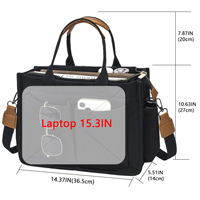 Sac fourre-tout en toile grande capacité avec fermeture éclair, multi-poches, sac à bandoulière pour ordinateur portable, sac à main pour le travail et les voyages, logo personnalisé