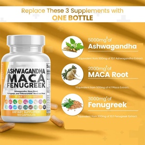 Cápsulas de Raíz de Maca 17 en 1, Cápsulas de Raíz de Maca y Ashwagandha Crudas, Suplemento Natural de Ginseng para Adultos para Controlar el Estrés y el Estado de Ánimo - Product Image 5