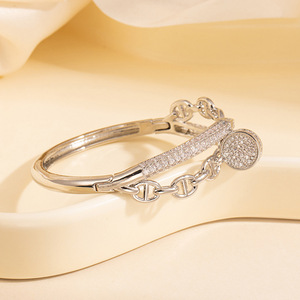 Fashion Chain <b>Bracelet</b> Gold Silver Plated <b>Copper</b> Alloy Micro Insert Zircon Inlay Women's Jewelry Gift - Product Image 2