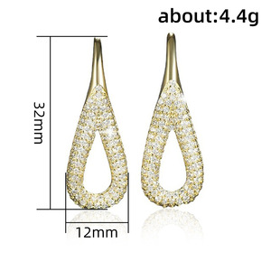 Pendientes de Lágrima con Circonitas y Diseño Calado para Mujer, Joyería Elegante y a la Moda - Product Image 5