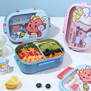 2025 conception mignonne 304 acier inoxydable étudiant boîte à lunch <span class=keywords><strong>nourriture</strong></span> stockage chaud boîte Rectangle avec diviseur boîte à lunch - Product Image 1