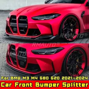 Kit carrosserie pour BMW M3 M4 G80 G82 2021-2024, séparateur de pare-chocs avant, aspect carbone, style sport, spoiler de pare-chocs arrière, accessoires de voiture - Product Image 1