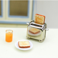 Dolllland Mini cuisine bricolage modèle alimentaire jouet Miniature pain Toast Maker pour maison de poupée métal Miniature jouet