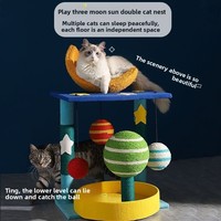 Arbre à chat et jouet pour chat, avec griffoir en sisal résistant à l'usure, style mignon, lit pour chat capsule spatiale, poteau à griffer pour chat