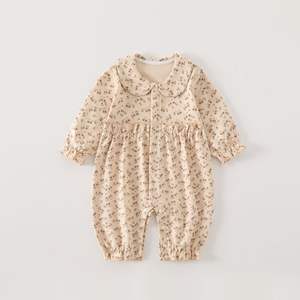 Pijama Enterizo <span class=keywords><strong>de</strong></span> Algodón sin Costuras para Recién Nacido, Unisex, para las Cuatro Estaciones, Manga Larga, Cierre <span class=keywords><strong>de</strong></span> Botón, Camiseta Base, Mono, Suave, con Estampado Floral <span class=keywords><strong>de</strong></span> Ensueño - Product Image 6