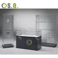Vitrine en verre et en métal pour bijoux, comptoir en acier inoxydable, vitrine pour bijoux, armoire de présentation