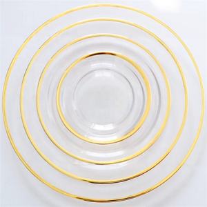 Vente en gros de sets de vaisselle élégants pour mariage, en or, noir et blanc, en verre - Product Image 1