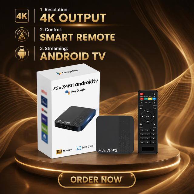 XS97 X-W2 Android TV Box 4K HDR Amlogic S905W2 2GB/16GB WiFi6 BT5.0 IPTV Voice Remote Streaming Player