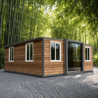 Maison conteneur extensible à double aile de 20 pieds avec espace habitable, maison modulaire préfabriquée pour logement familial, bureau de chantier et location